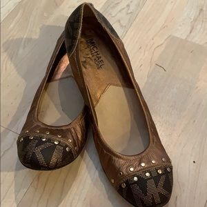 Michael kors signature and leather flat
